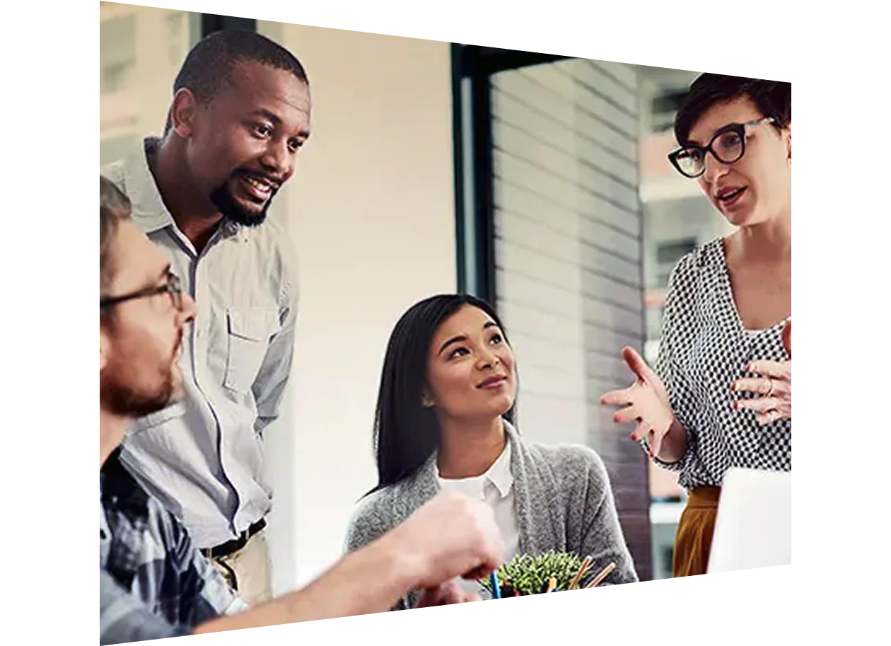 Diverse colleagues having a meeting