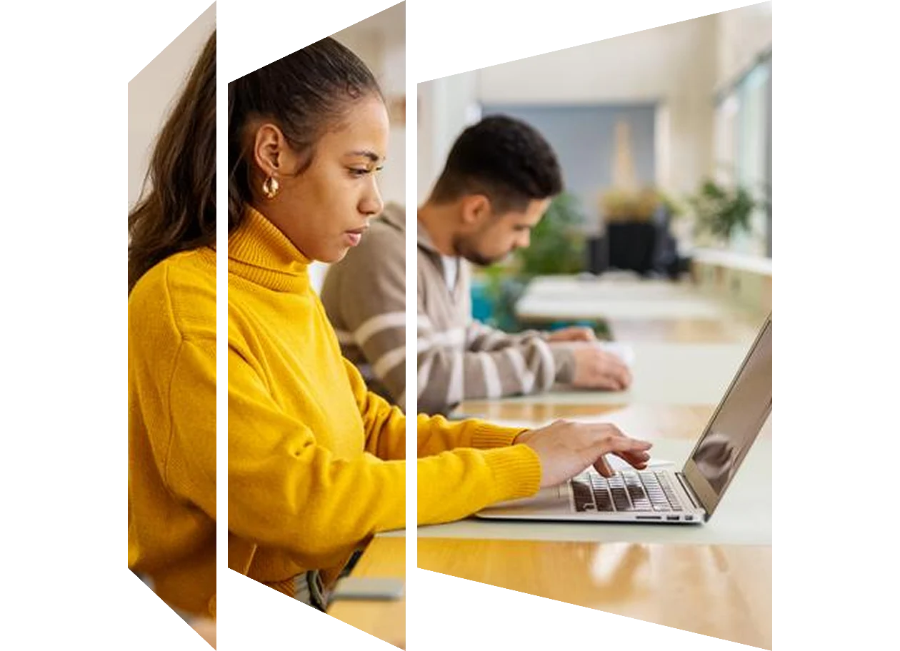 Student having online videocall math class