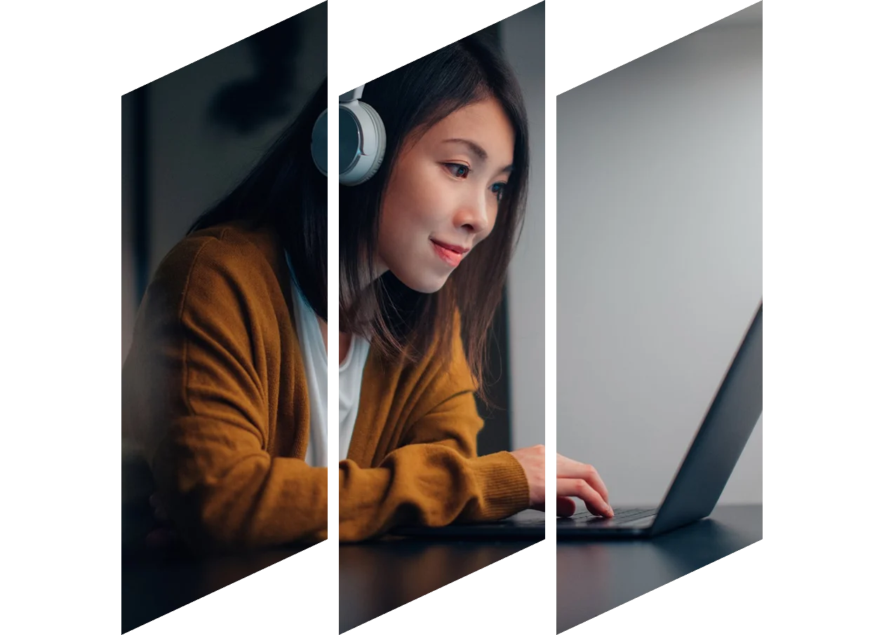 Thoughtful student looking at laptop