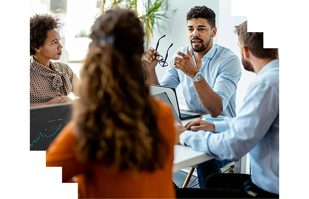 People discussing business