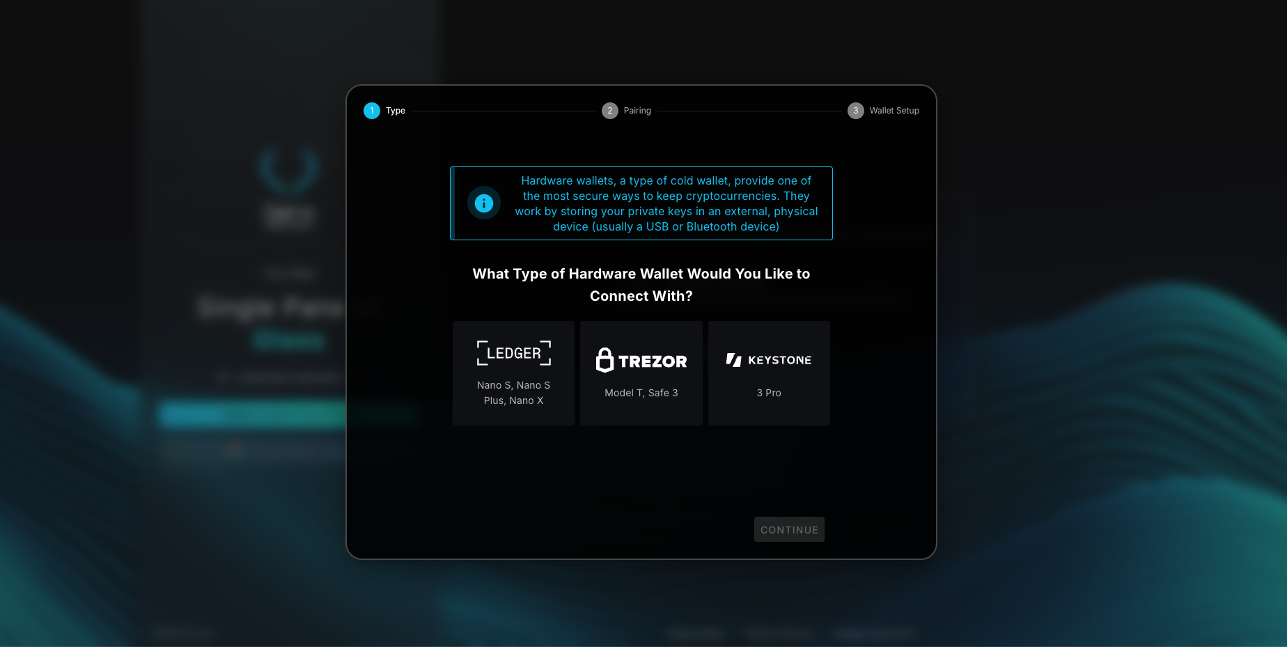 Hardware Wallet Connection Options in Gero Dashboard