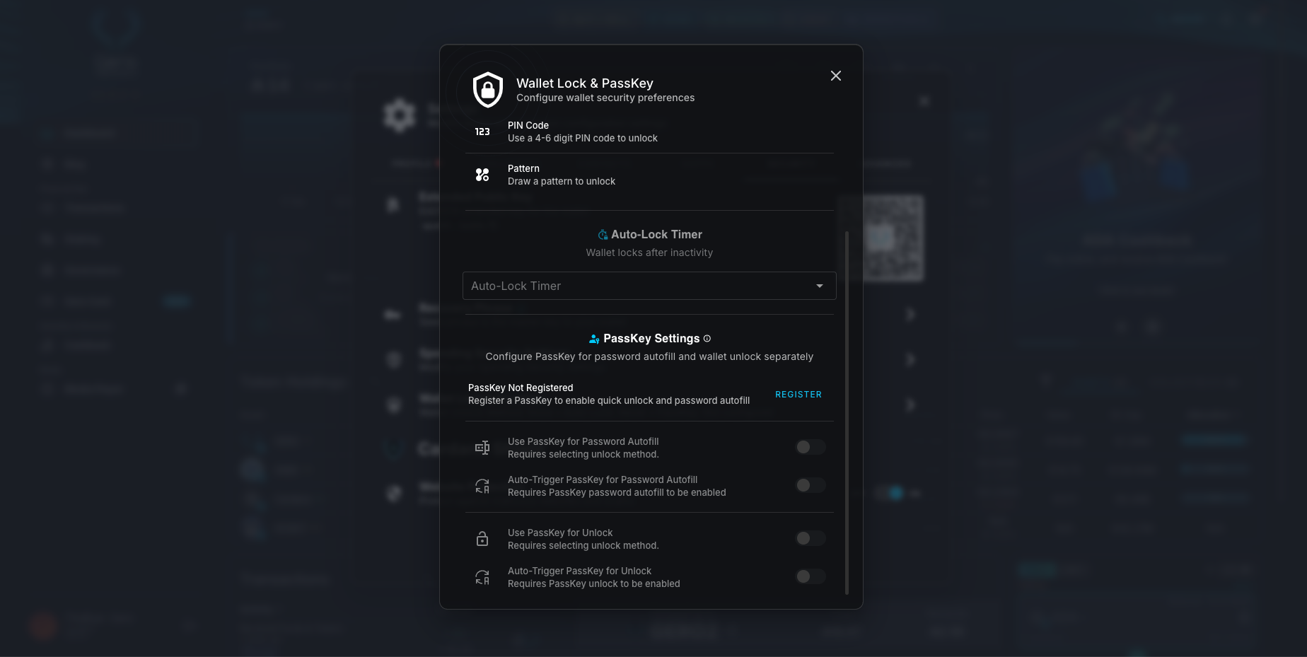 PassKey Authentication Settings in Gero Dashboard