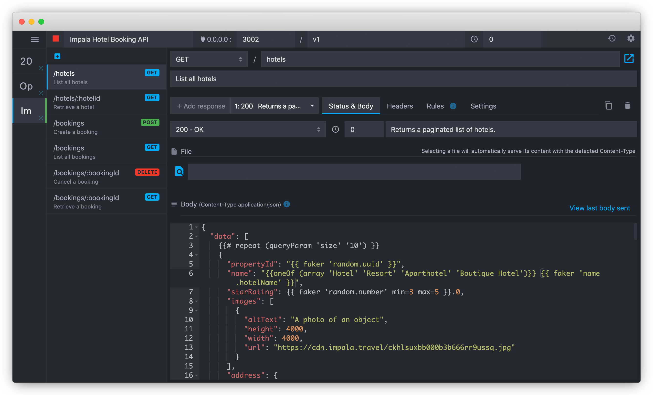 Using Liquid templating and Faker.js in Mockoon