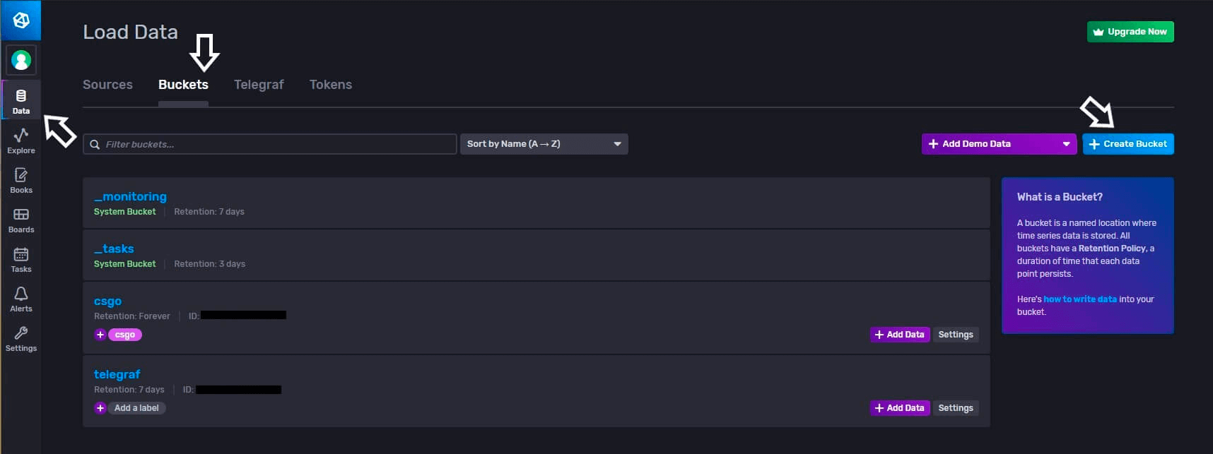 Configuring InfluxDB Cloud-Load Data