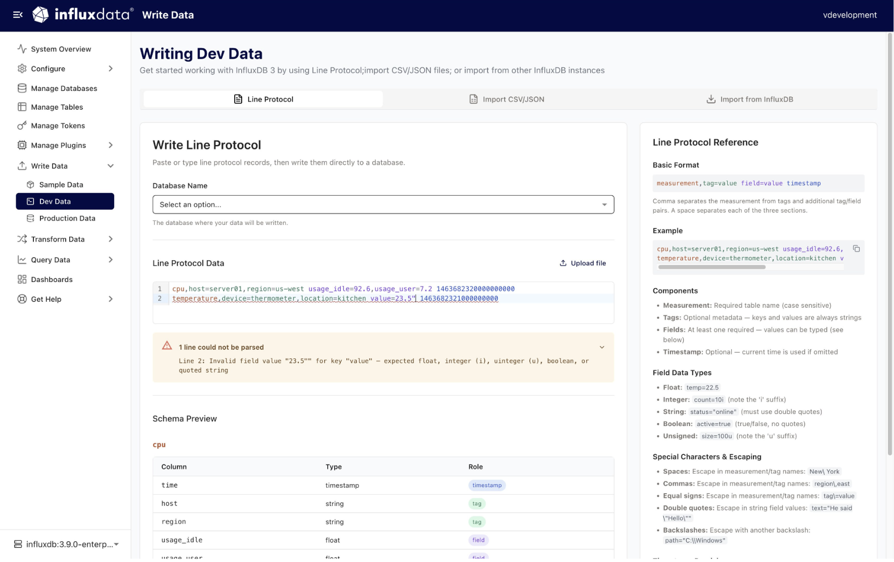 Write Dev Data page ss