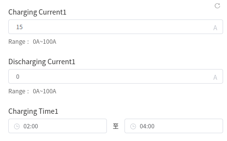 Screenshot of the time-of-use pane. I have set the inverter to charge the battery between 2am and 4am