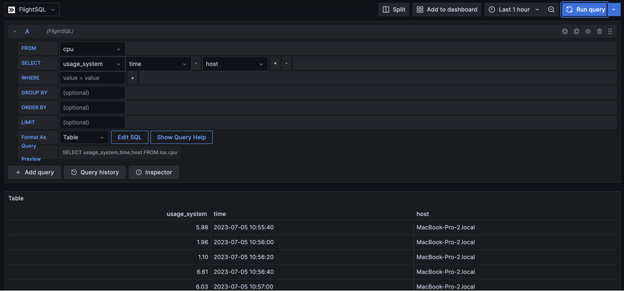 querying InfluxDB Cloud 3-0 with Grafana