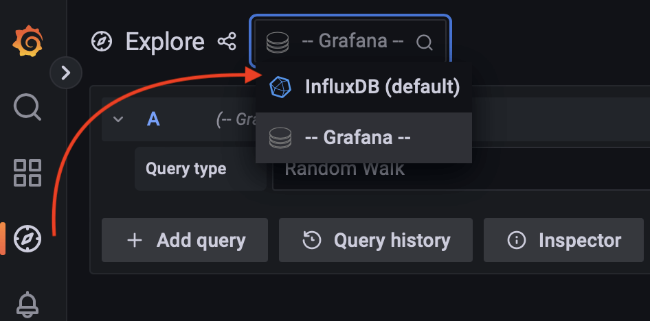 Visualize time series data in Grafana Explorer