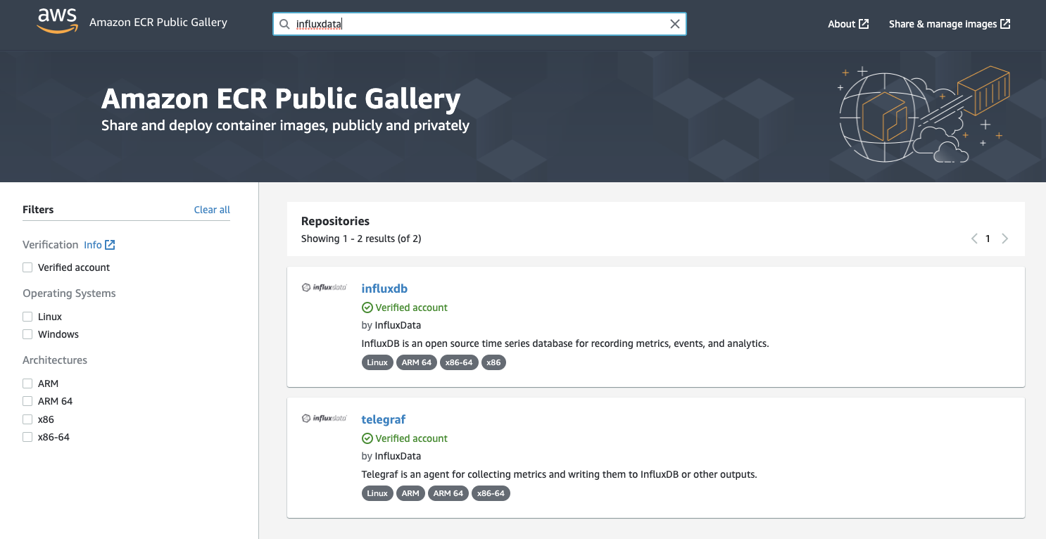 Discover InfluxDB On The Amazon Elastic Container Registry Public ...