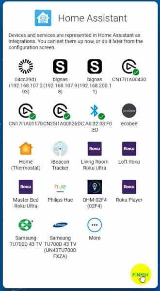 Home Assistant Devices and Services