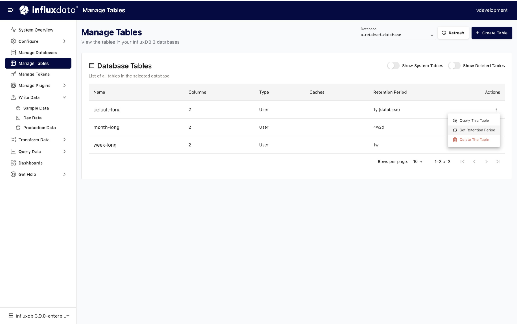  Manage Tables page SS