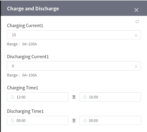 Screenshot of the Self-Use menu of the Soliscloud Remote Control interface