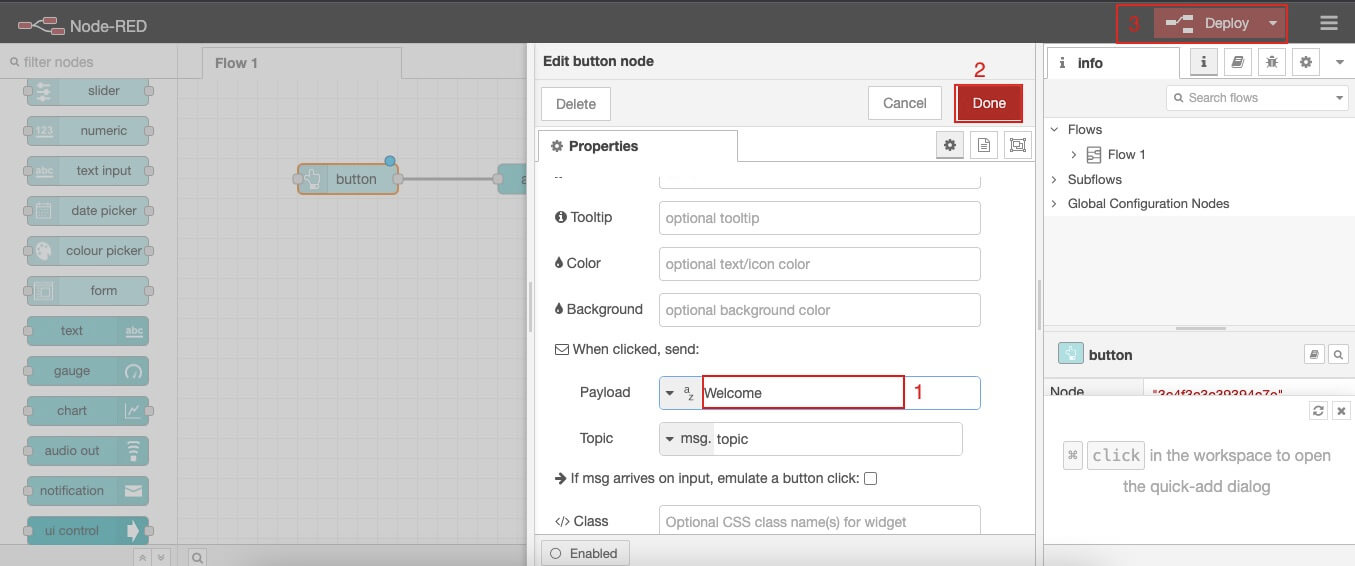 Node Red UI-welcome