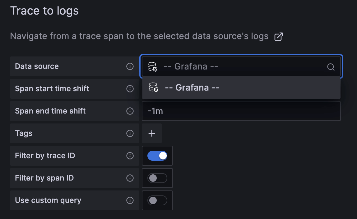 Trace to logs - Grafana