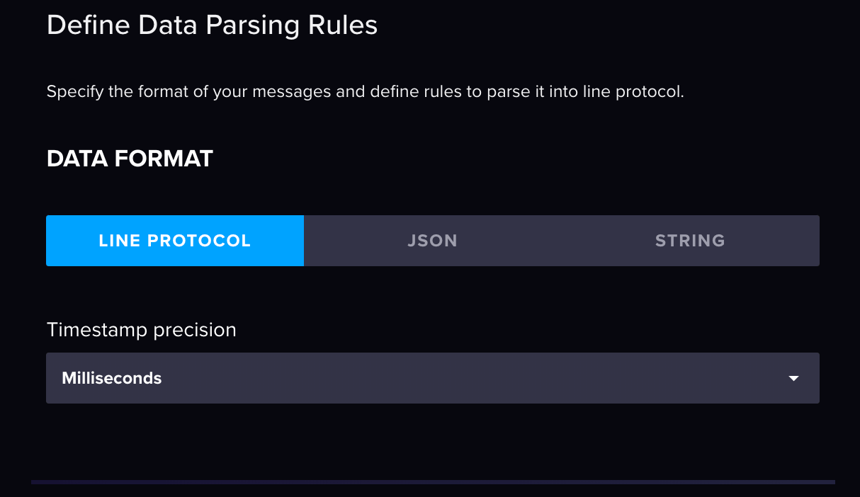 Define data parsing rules