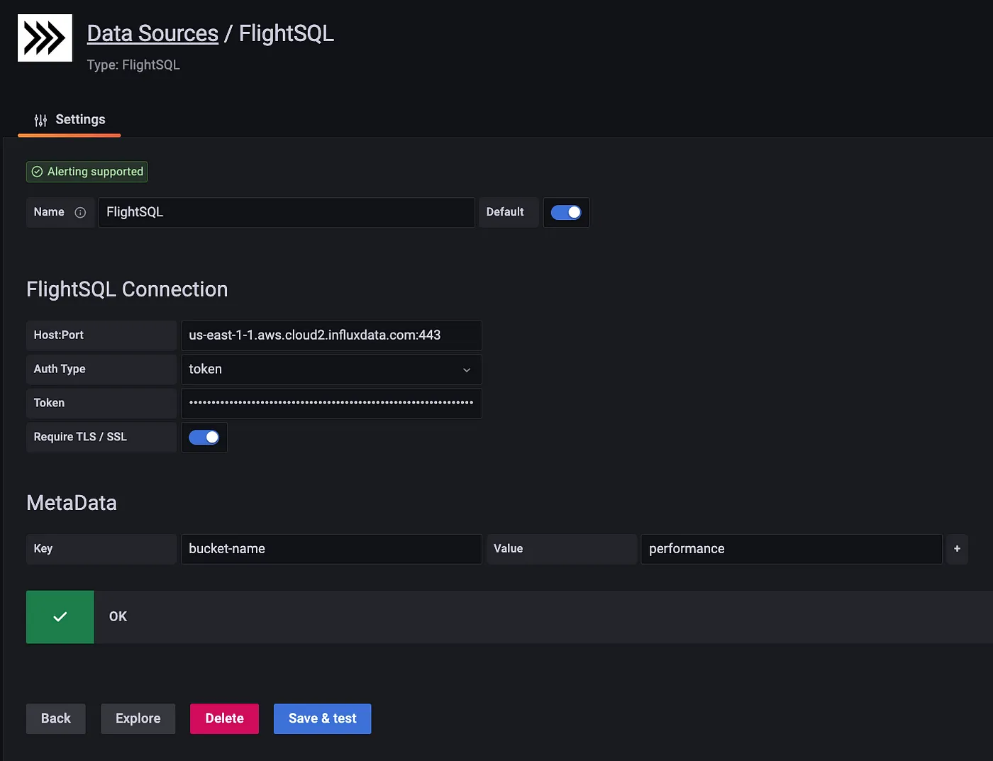 Data source-flightSQL