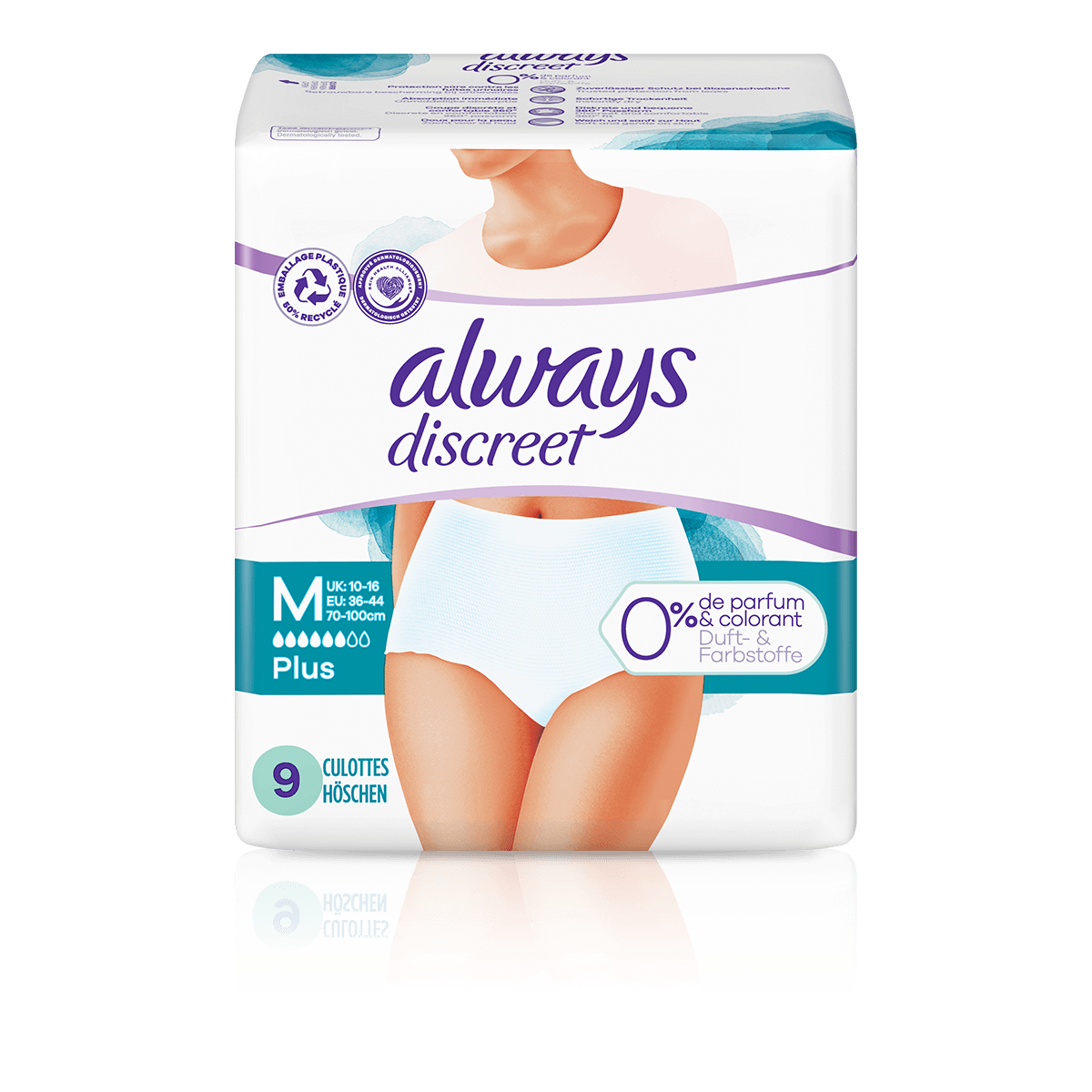 Culottes pour incontinence Always Discreet 0% - taille M