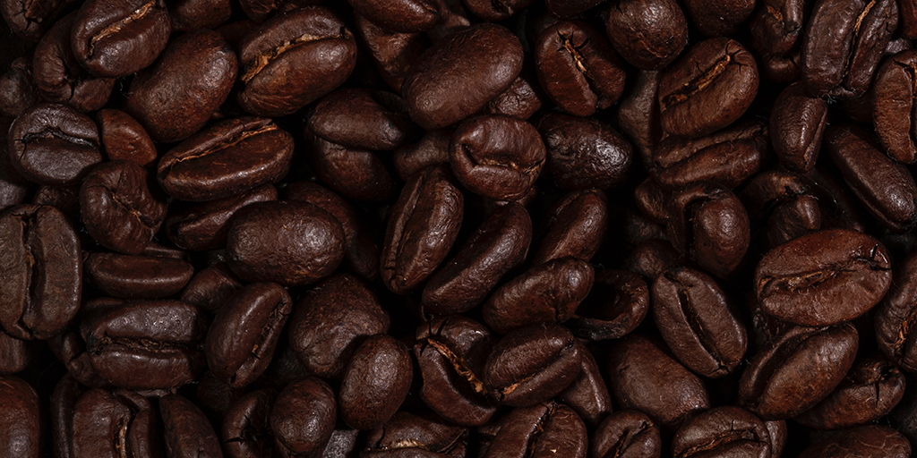 dark oily coffee beans