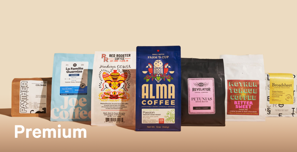 Coffee Subscriptions from $7.99 per bag, free US shipping