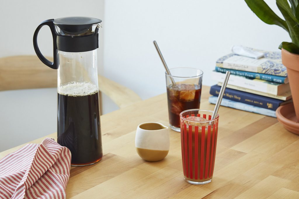 Homemade cold brew coffee made in a Mizudashi Cold Brew Pot.