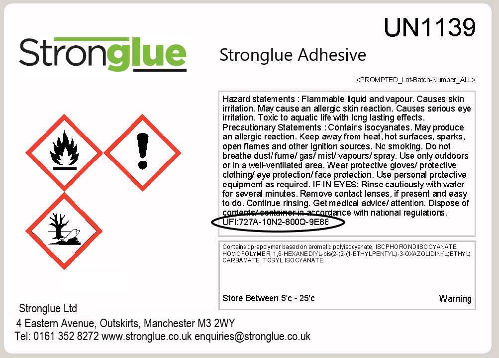 stronglue e1 label