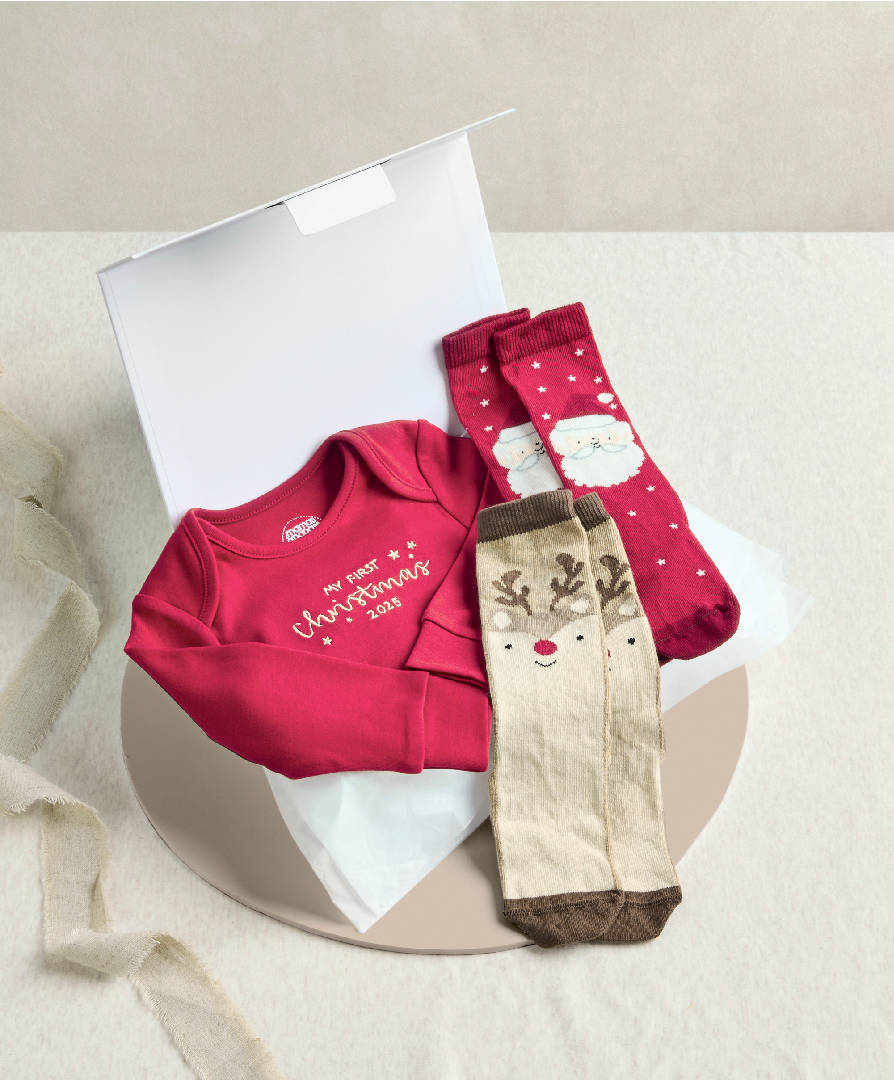 80307XM01 Bodysuit and socks Gift Box Small
