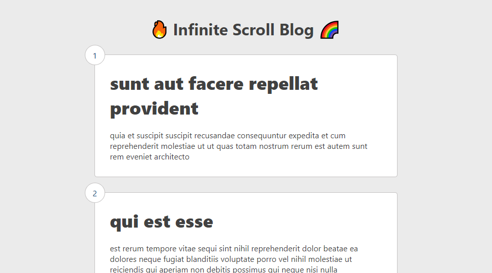 Infinite Scroll JS