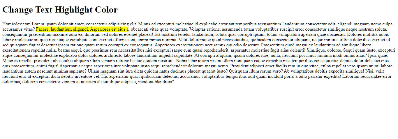 Change Text Highlight Color with CSS