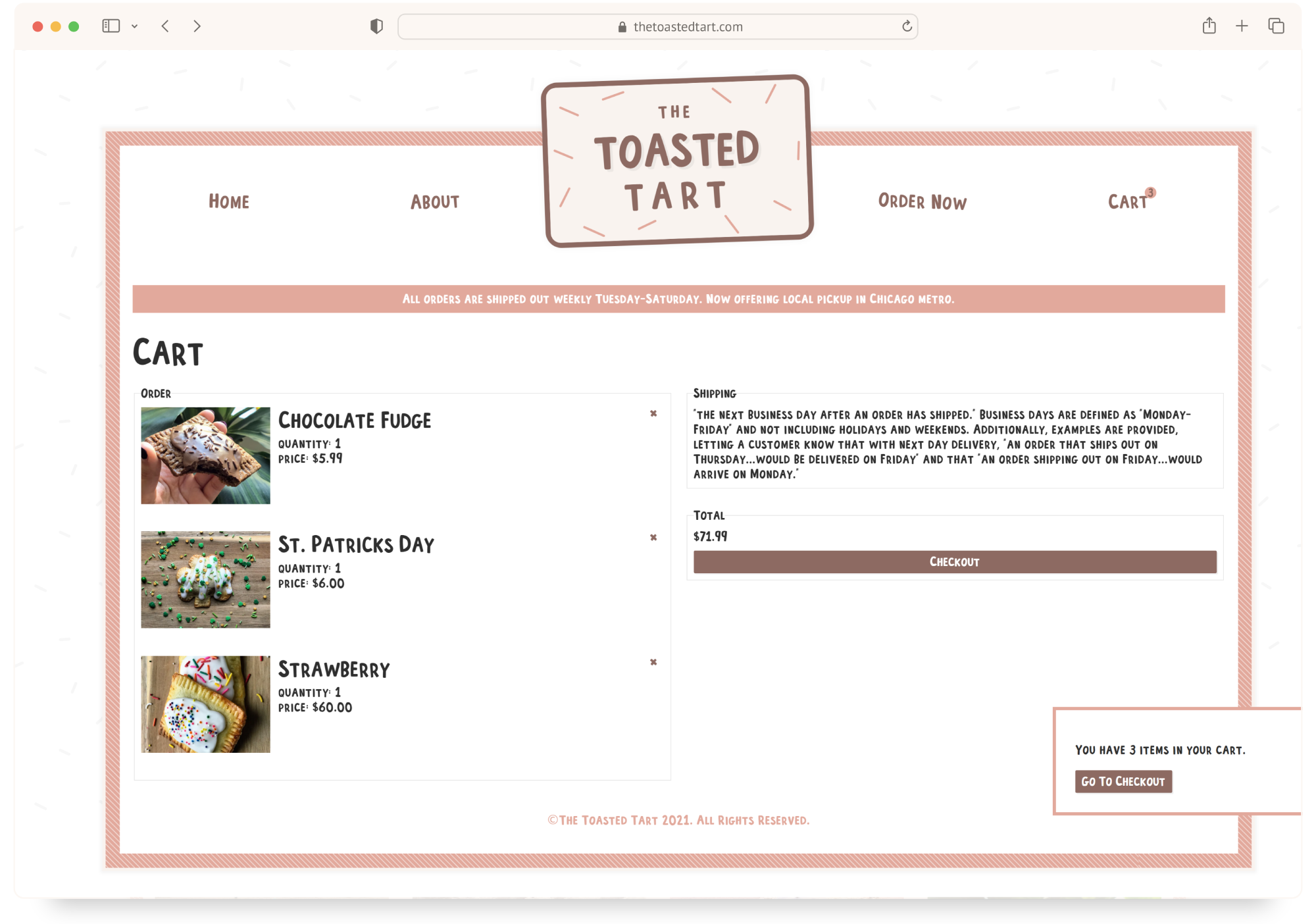 Toasted Tart Cart