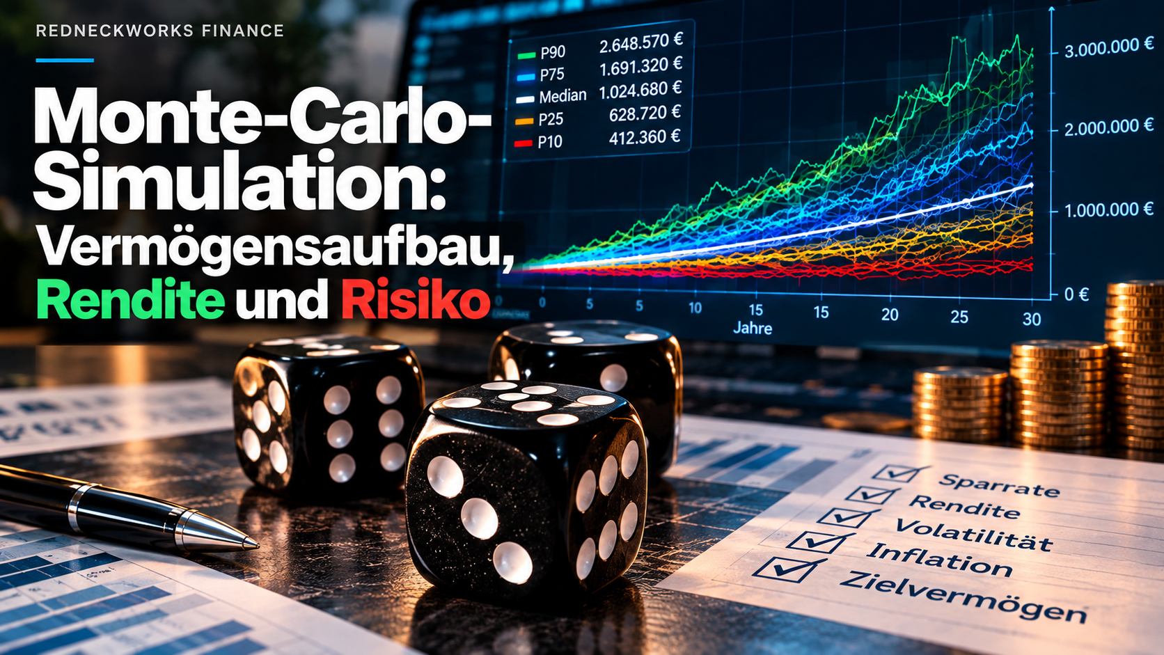 Monte-Carlo-Simulation: Vermögensaufbau, Rendite und Risiko