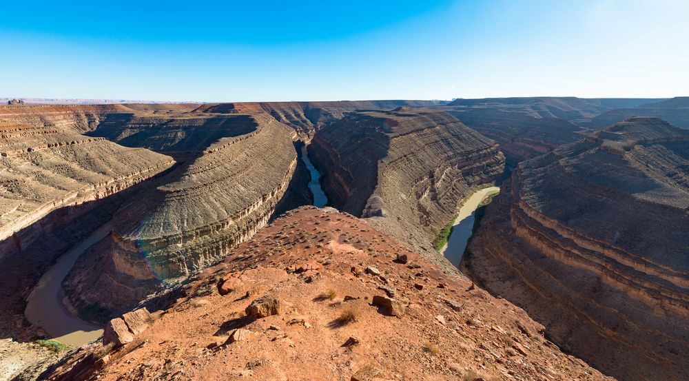 Goosenecks State Park is a state park in the U.S. state of Utah, overlooking a deep meander of the San Juan River. The park is located near the southern border of the state a short distance from Mexican Hat, Utah