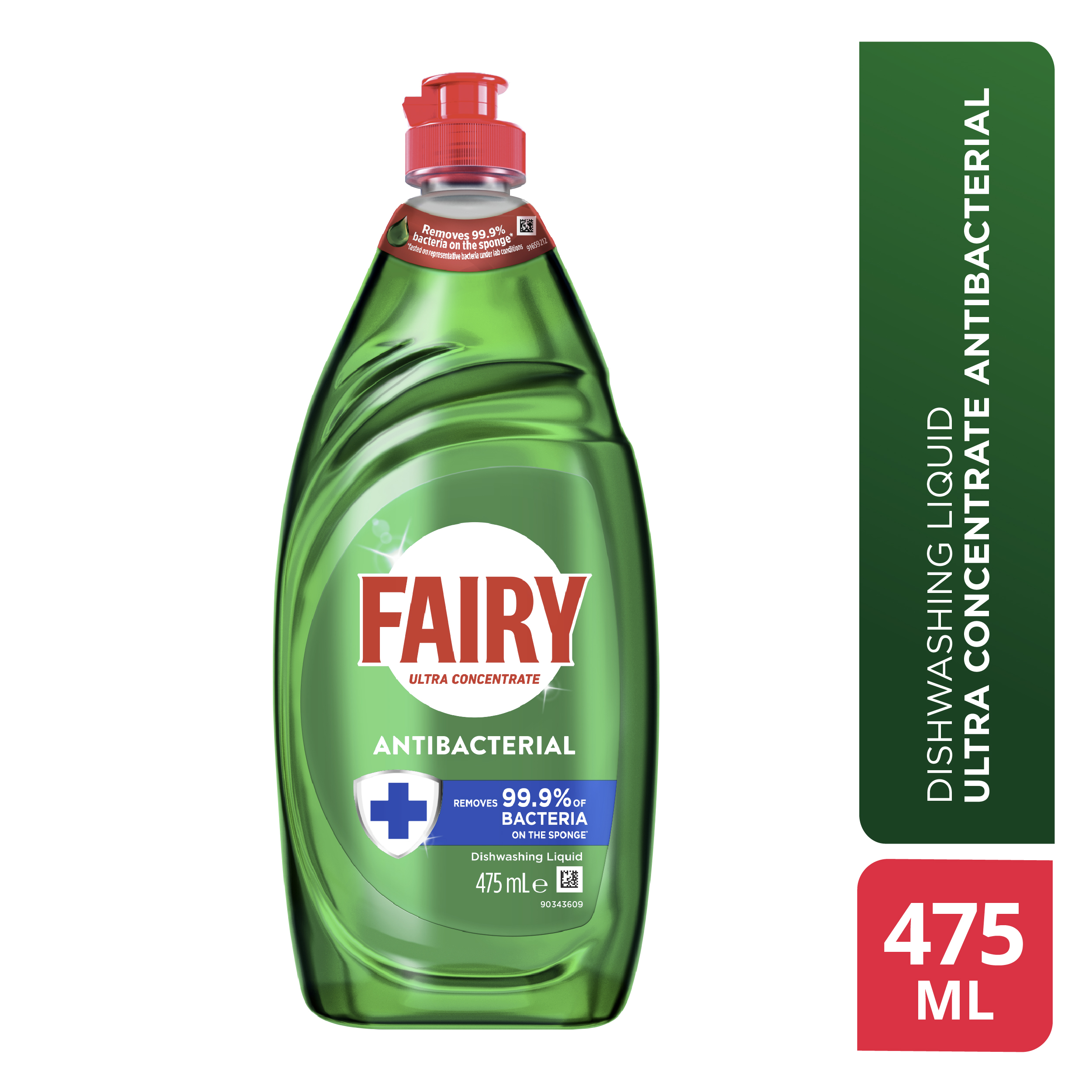 One drop of Fairy Ultra Concentrate Antibacterial is packed with powerful cleaning power