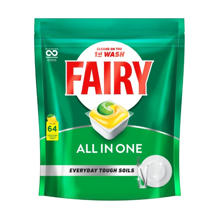 Fairy All in One Dishwasher Capsule Lemon - 64 pack 