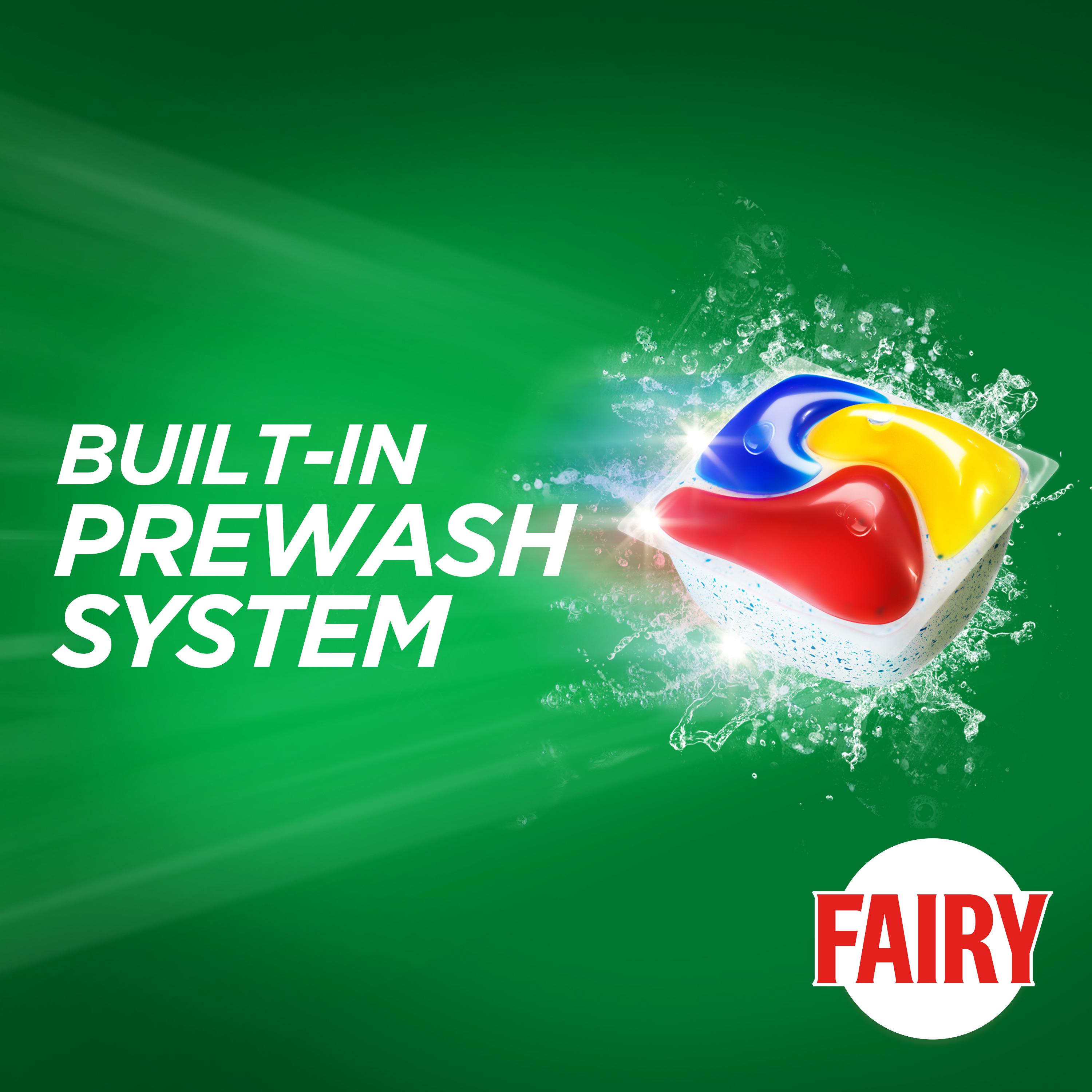 Fairy Platinum Plus Dishwasher Tablet comes with built-in pre wash system