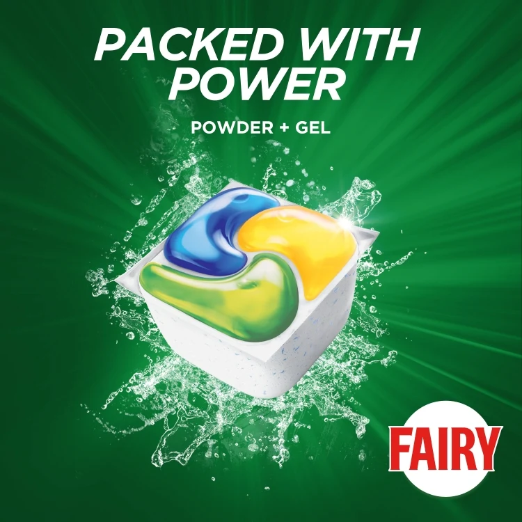 Fairy Platinum Dishwasher Capsule (52 Pack) powers through dried-on soils, cuts grease and provides sparkling clean dishes