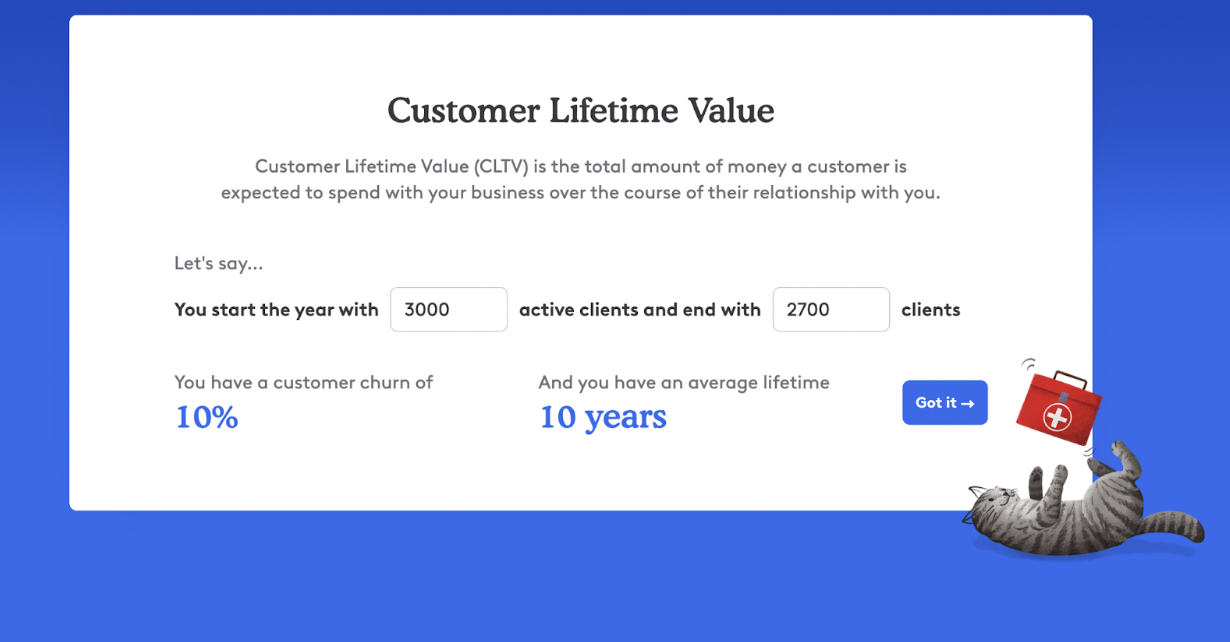 Customer Lifetime Value Page