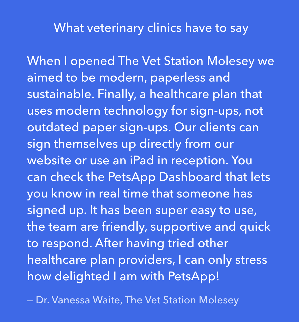 PetsApp Wellness Plan Testimonial