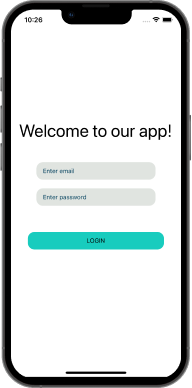 An app showing a login interface