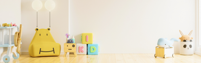 Ein Kinderzimmer mit Spielzeug