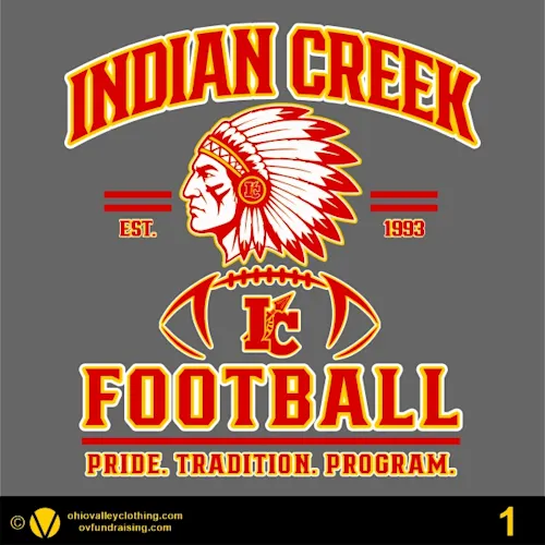 Indian Creek Football 2026 Fundraising Sample Designs