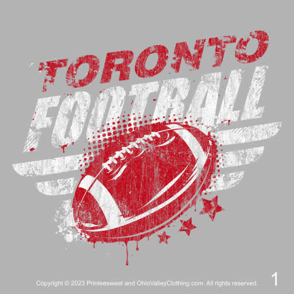 Toronto Jr. High Football 2023 Fundraising Design Sample Designs