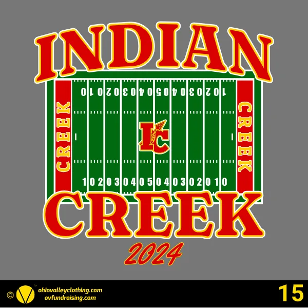 Indian Creek Football Roster/Parent Shirts- Design 15