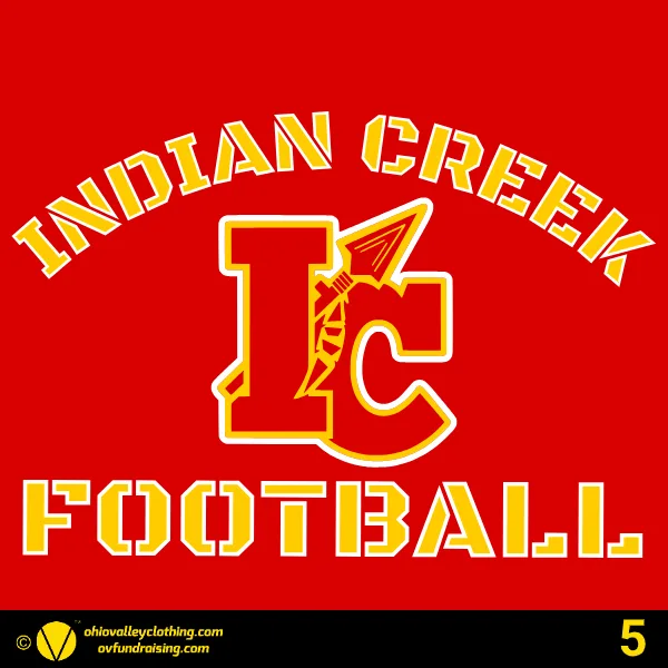 Indian Creek Football Roster/Parent Shirts- Design 05