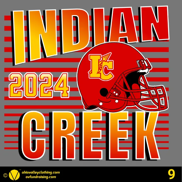 Indian Creek Football Roster/Parent Shirts- Design 09
