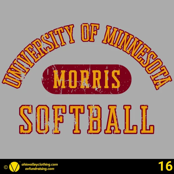 University of Minnesota Morris Softball 2026 Design 16