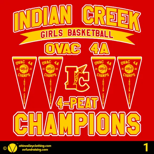 Indian Creek Girls Basketball OVAC Champions 2025-26 4-Peat