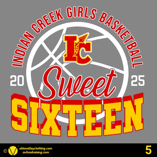 Indian Creek Girls Basketball Sweet 16 2025 Design 05