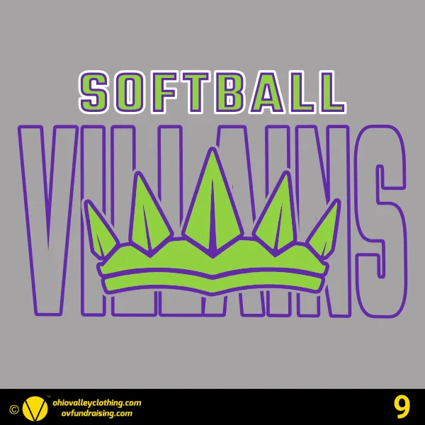 Villains Softball Designs Fall 2024 Design 09