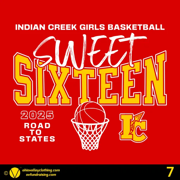 Indian Creek Girls Basketball Sweet 16 2025 Design 07