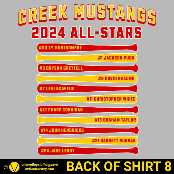 Creek Mustangs/Broncos All-Stars 2024- Design 08